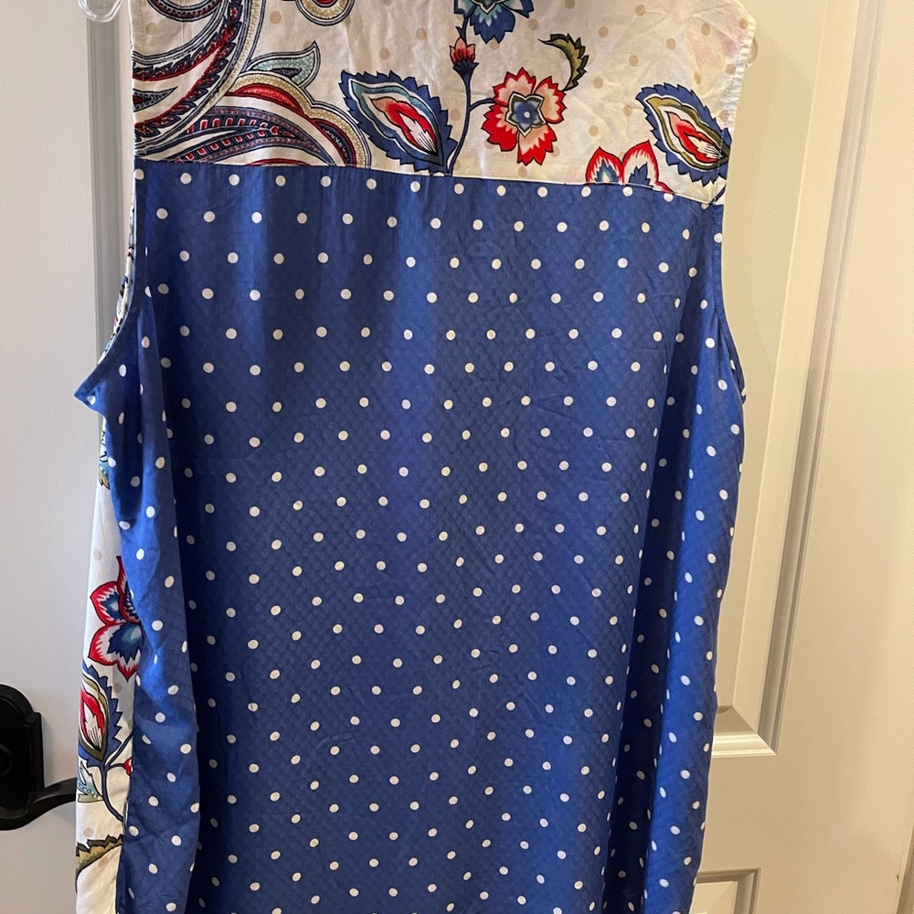 Chico’s Sleeveless Print and Polka Dot Top XL - Picture 3 of 3